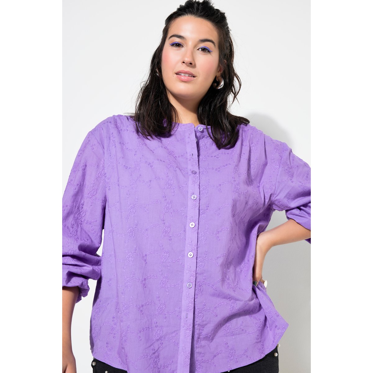 Blouse oversize à manches longues ballon violet, STUDIO UNTOLD