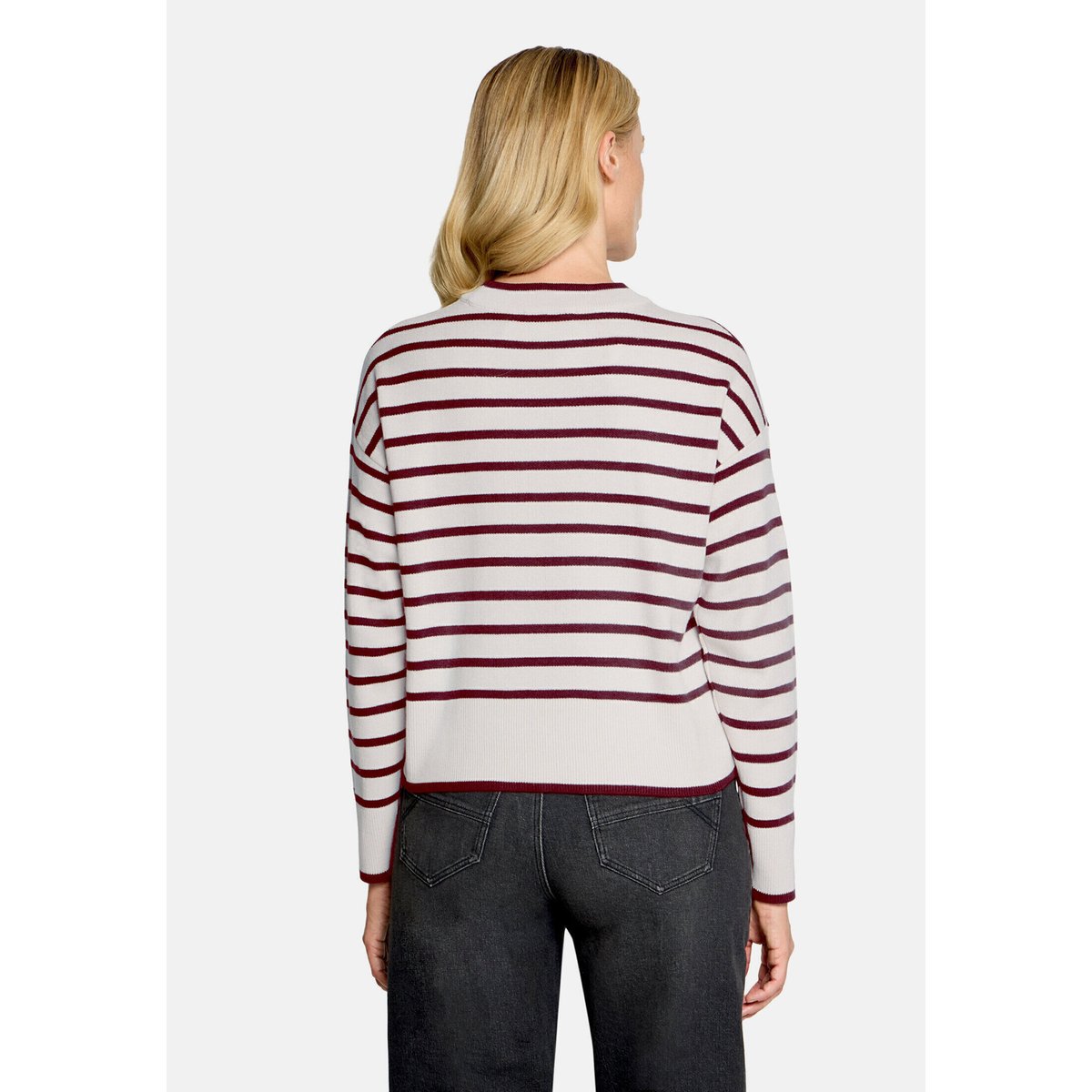 Pull-over en maille à rayures cream/dark red, BETTY & CO