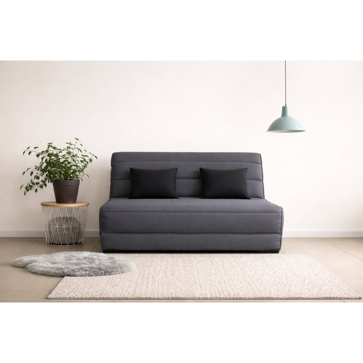 Banquette BZ CECILIA 140 x 190, pearl gris gris, RELAXIMA