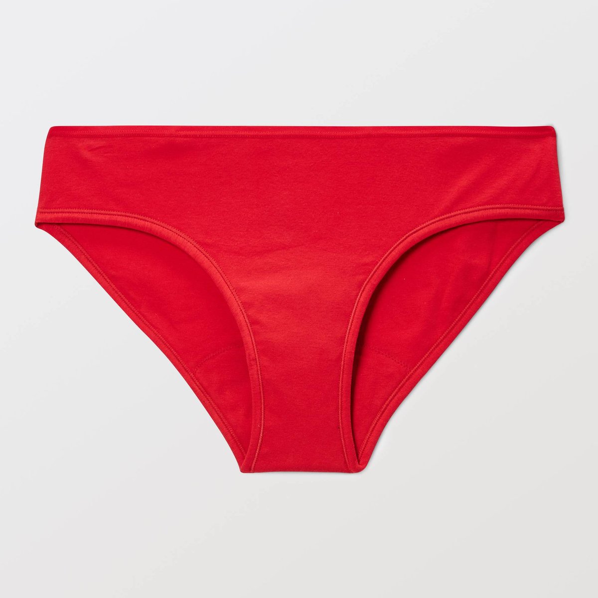 Culotte menstruelle unie en coton BIO rouge, MONOPRIX
