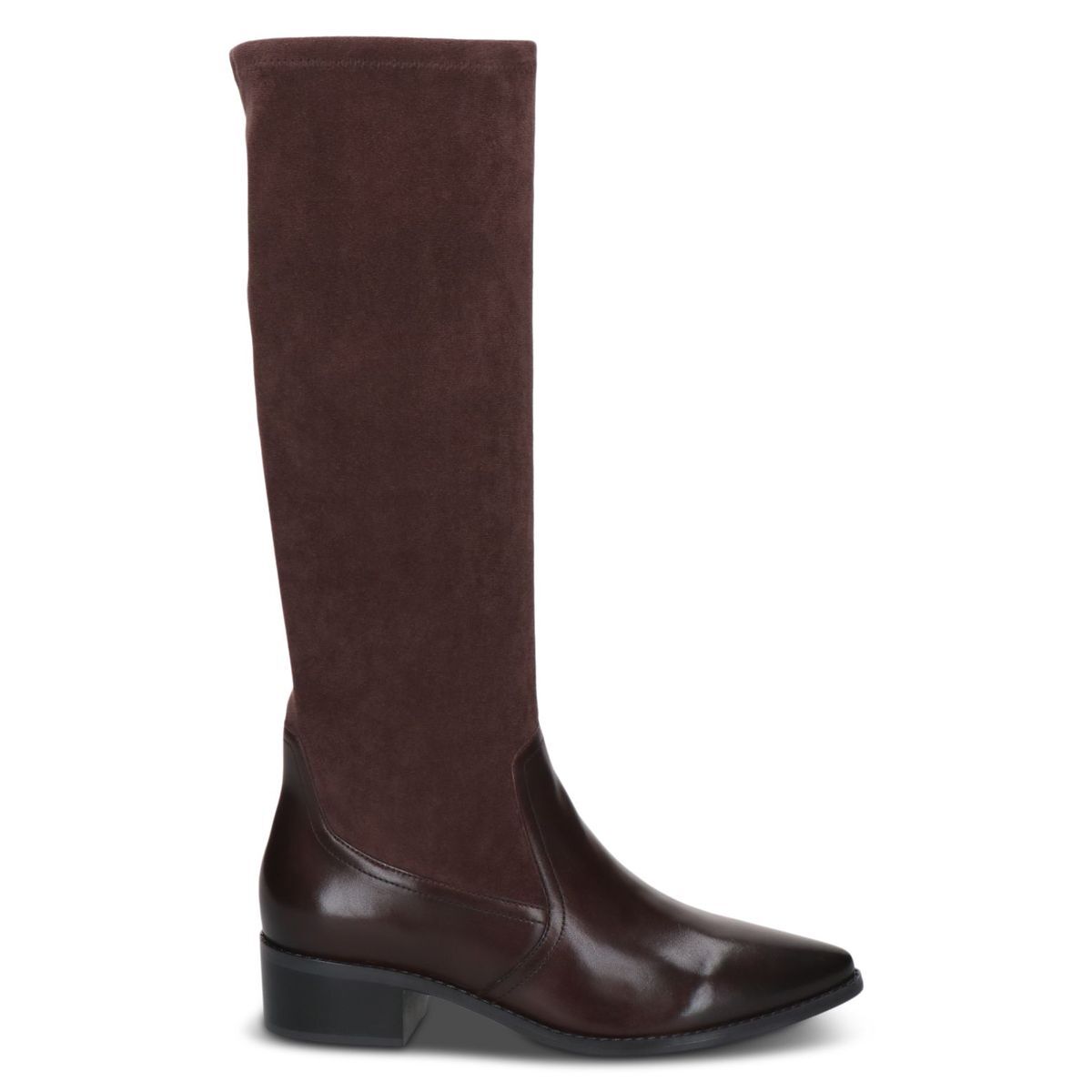Bottes talon bloc marron foncé combiné, CAPRICE