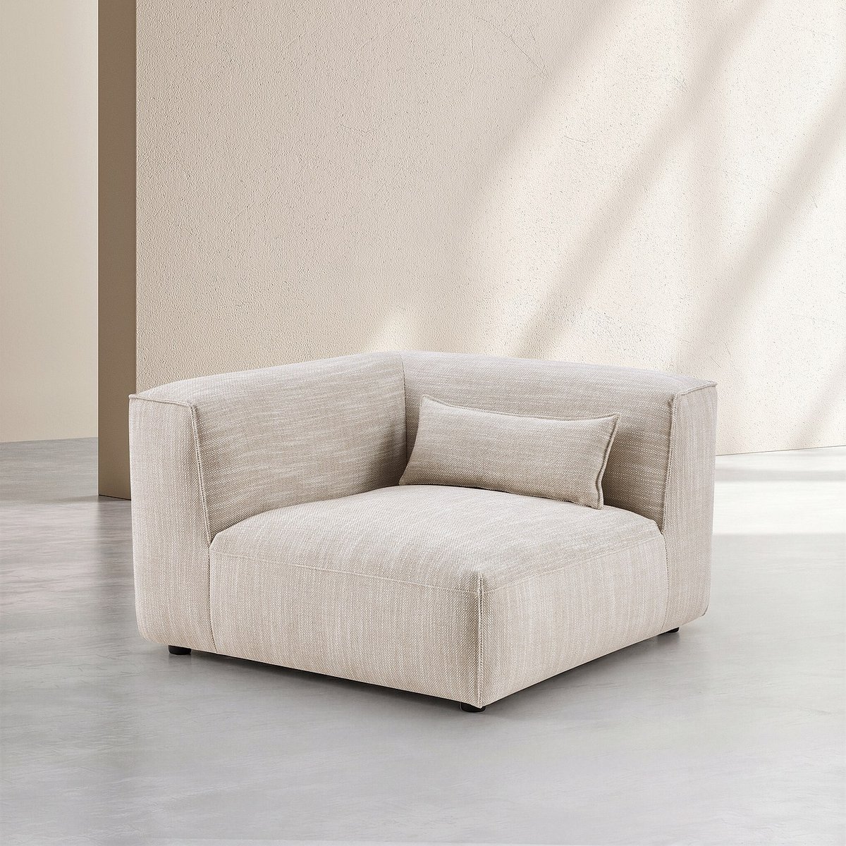 Module d'angle en tissu KOFI II beige, HABITAT