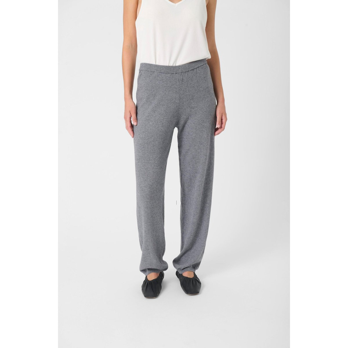 Pantalon Tricoté gris grey melange, SOAKED IN LUXURY