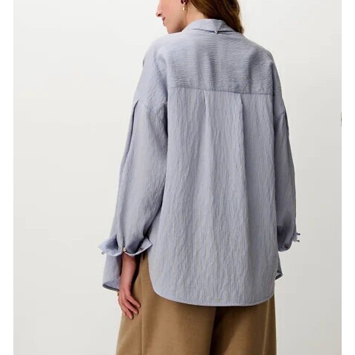 Liza striped long sleeve shirt beige stripe/blue, SESSUN