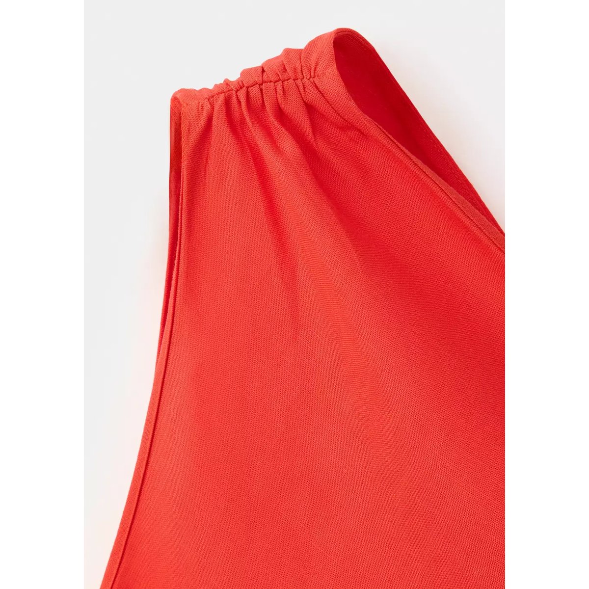 Robe asymétrique froncée orange, MANGO