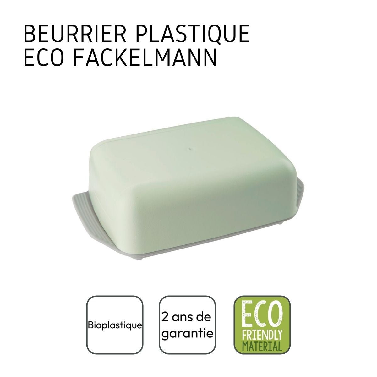 Ensemble de 2 beurriers hermétiques NATURE gris, FACKELMANN
