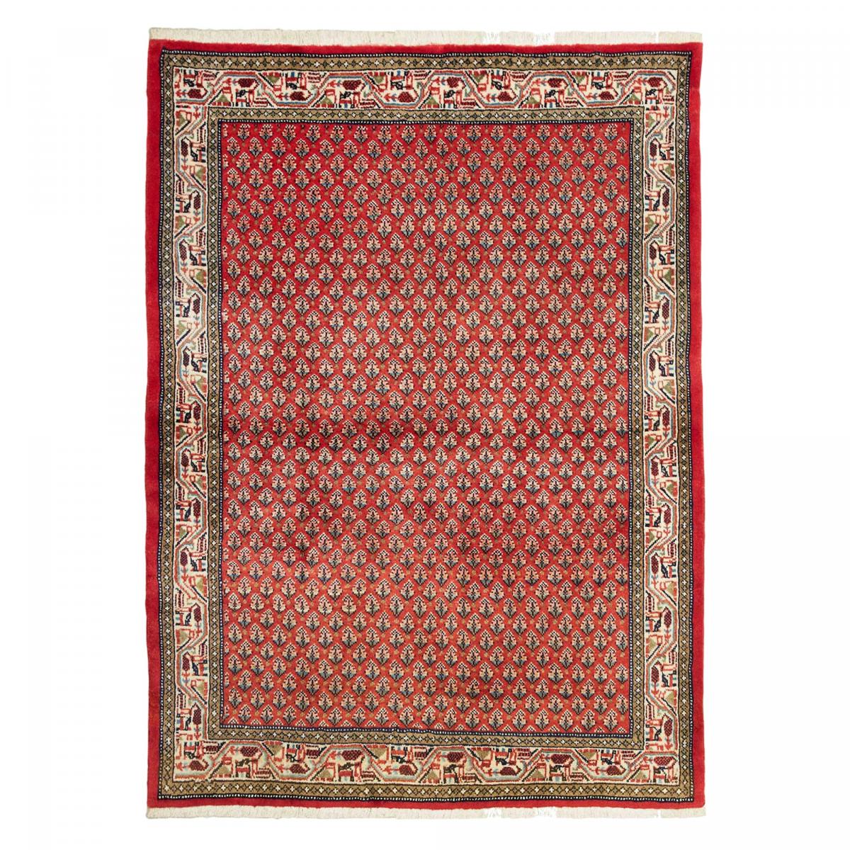 Tapis d'orient au motif oriental, noué main en laine, HAMADAN 51 rouge, crème, noir, UN AMOUR DE TAPIS