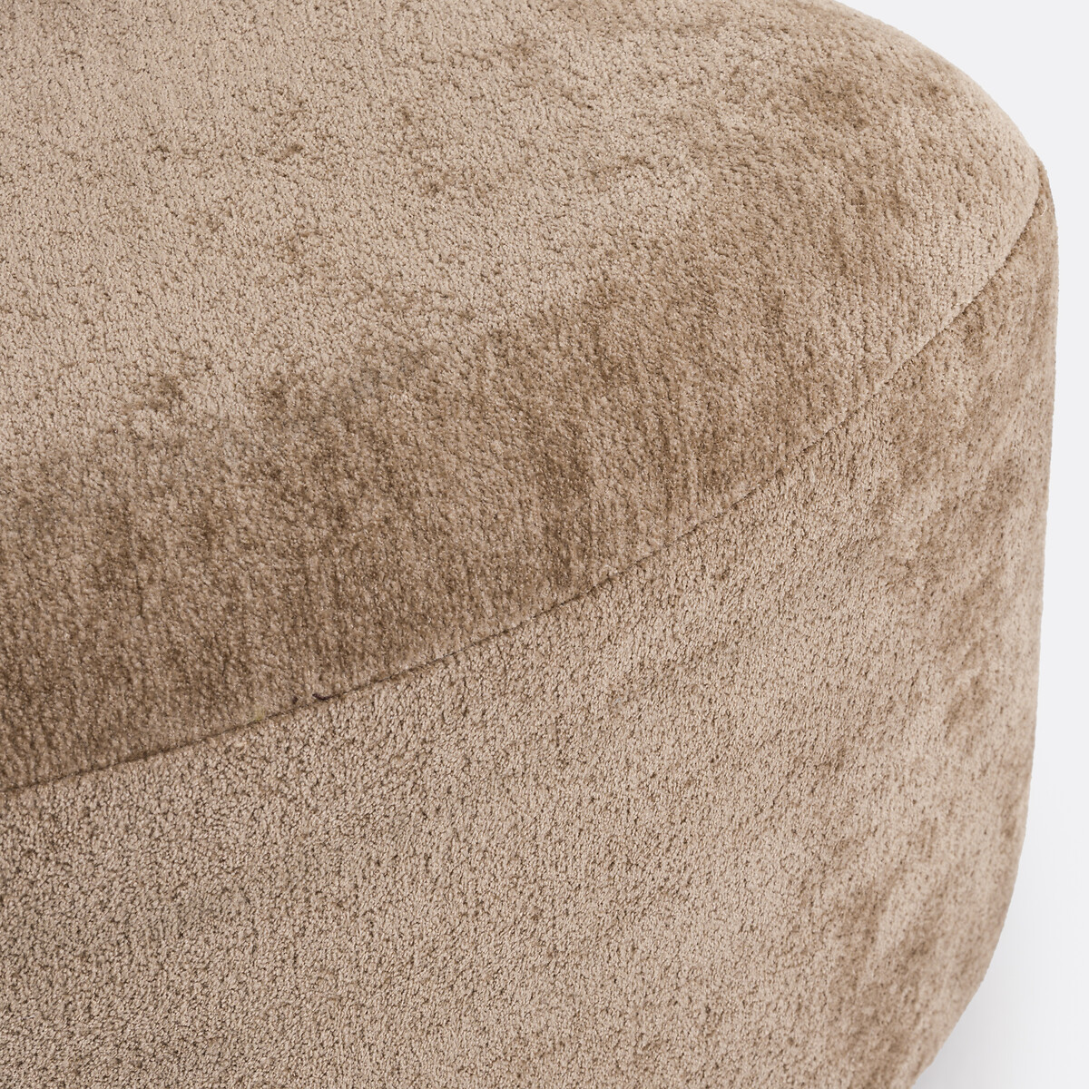 Table basse laquée, et ses 2 poufs en tissu texturé, JEN ecru, LA REDOUTE INTERIEURS