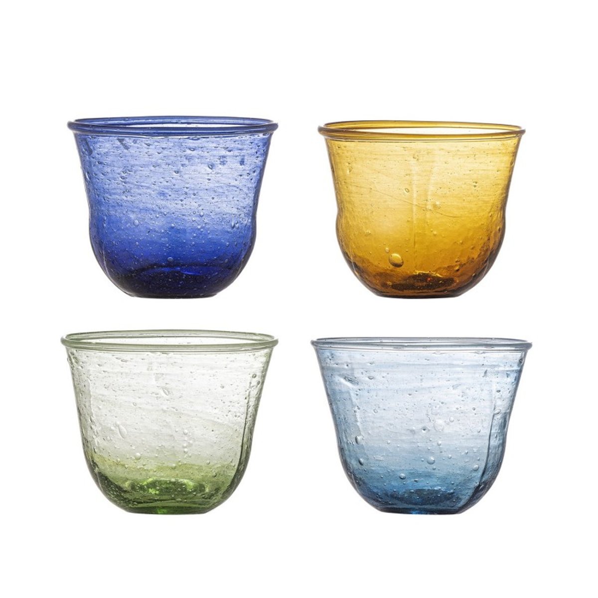 Verre à eau recyclé Karu set de 4 multicolore, BLOOMINGVILLE