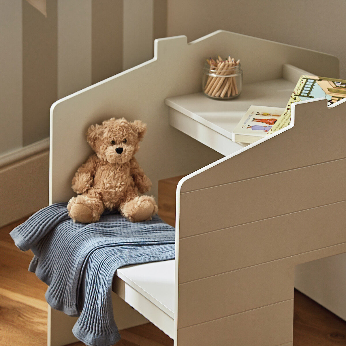 House Storage Desk with Bench off-white, CUDDLECO