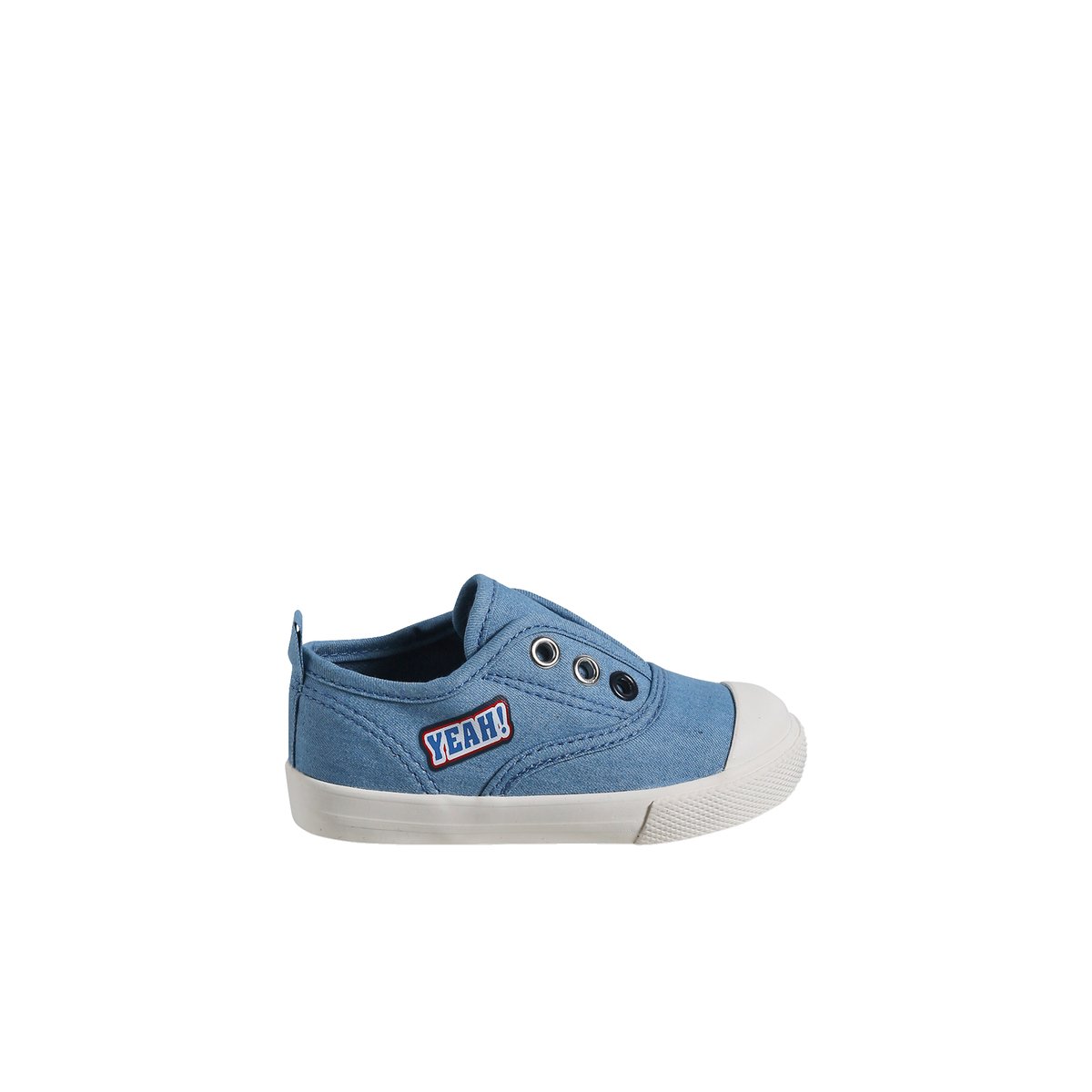 Baskets en toile bébé bleu jean, VERTBAUDET