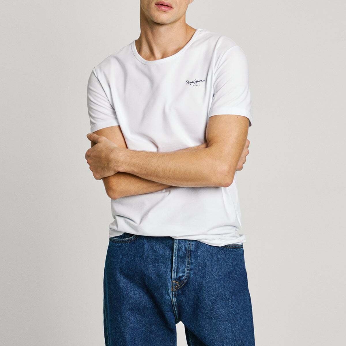 Lot De 2 T-Shirts En Coton Stretch blanc, PEPE JEANS