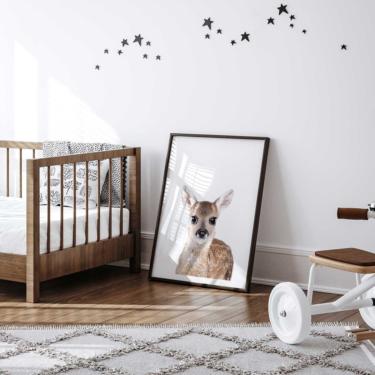 Affiche enfant bébé biche affiche seule, HEXOA