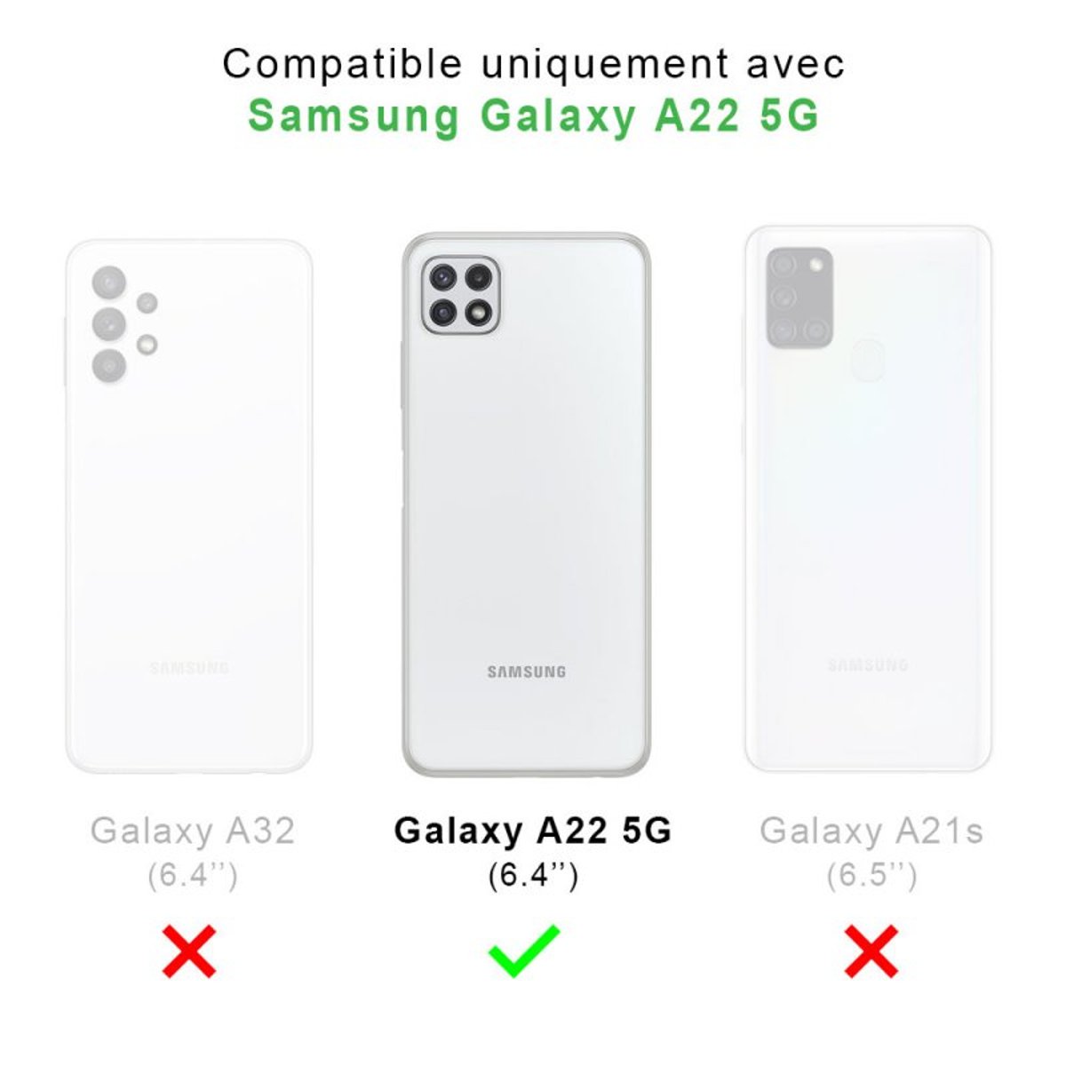 Coque souple renforcée Galaxy A22 5G attrape rêve rose, EVETANE