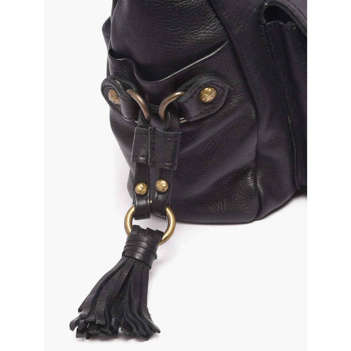 Sac bandoulière Cow cuir black, BASILIC PEPPER