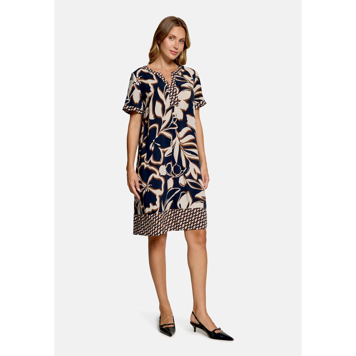 Robe tunique manches courtes dark blue/brown, BETTY BARCLAY