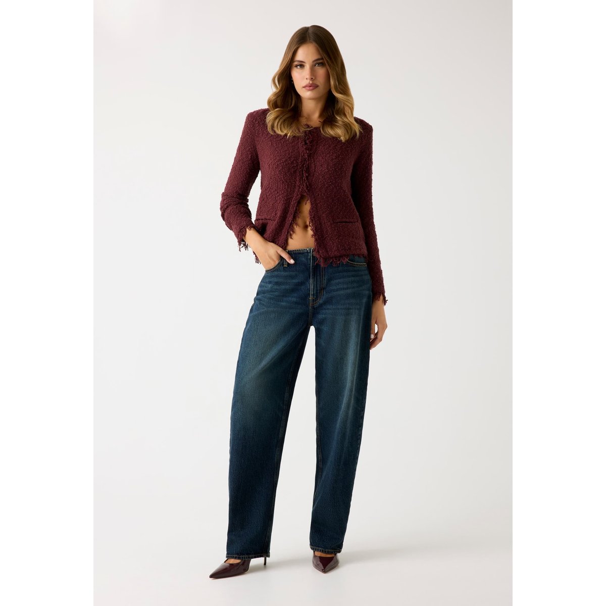 Veste Maille bordeaux, GUESS