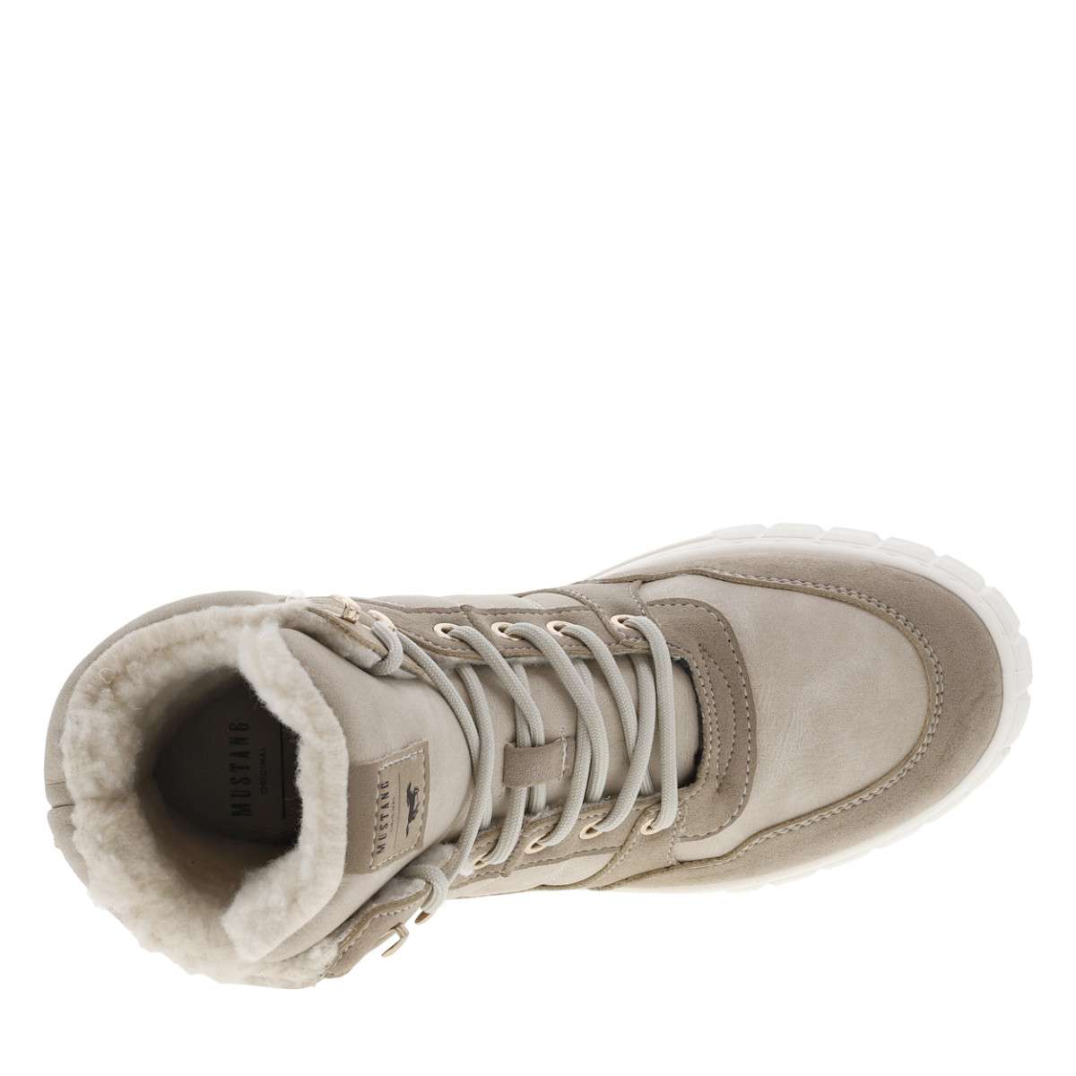 Bottines talon plat blanc, MUSTANG