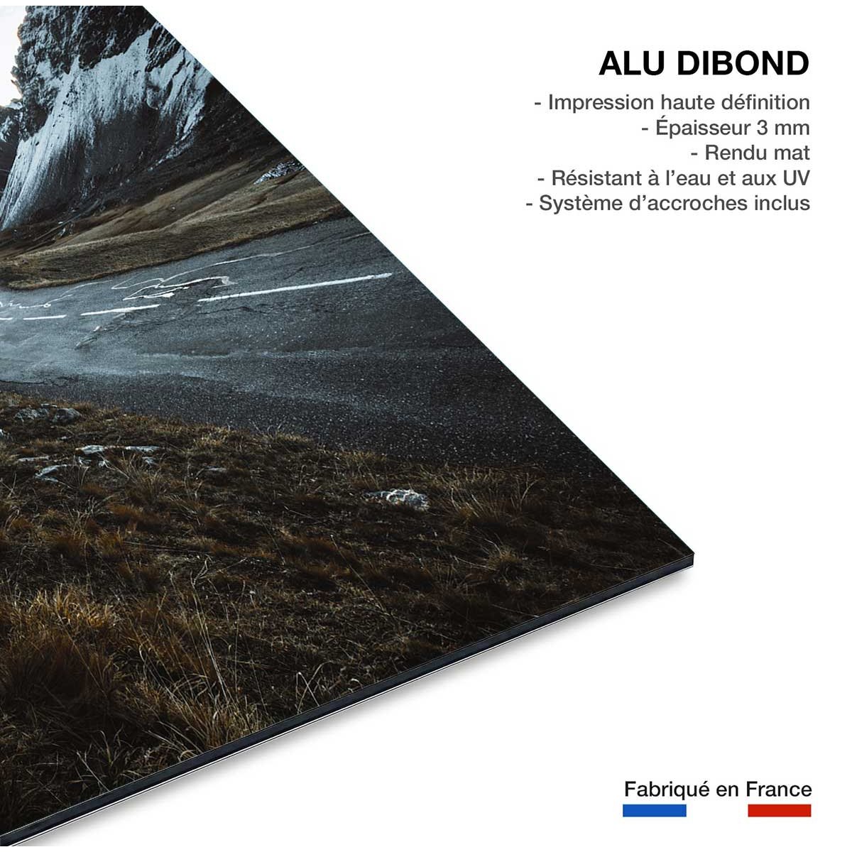 Tableau sur la route du galibier tableau alu dibond, HEXOA