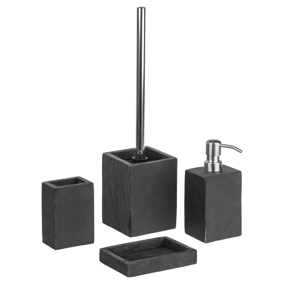 Brosse WC en pierre, STONE noir, SENSEA
