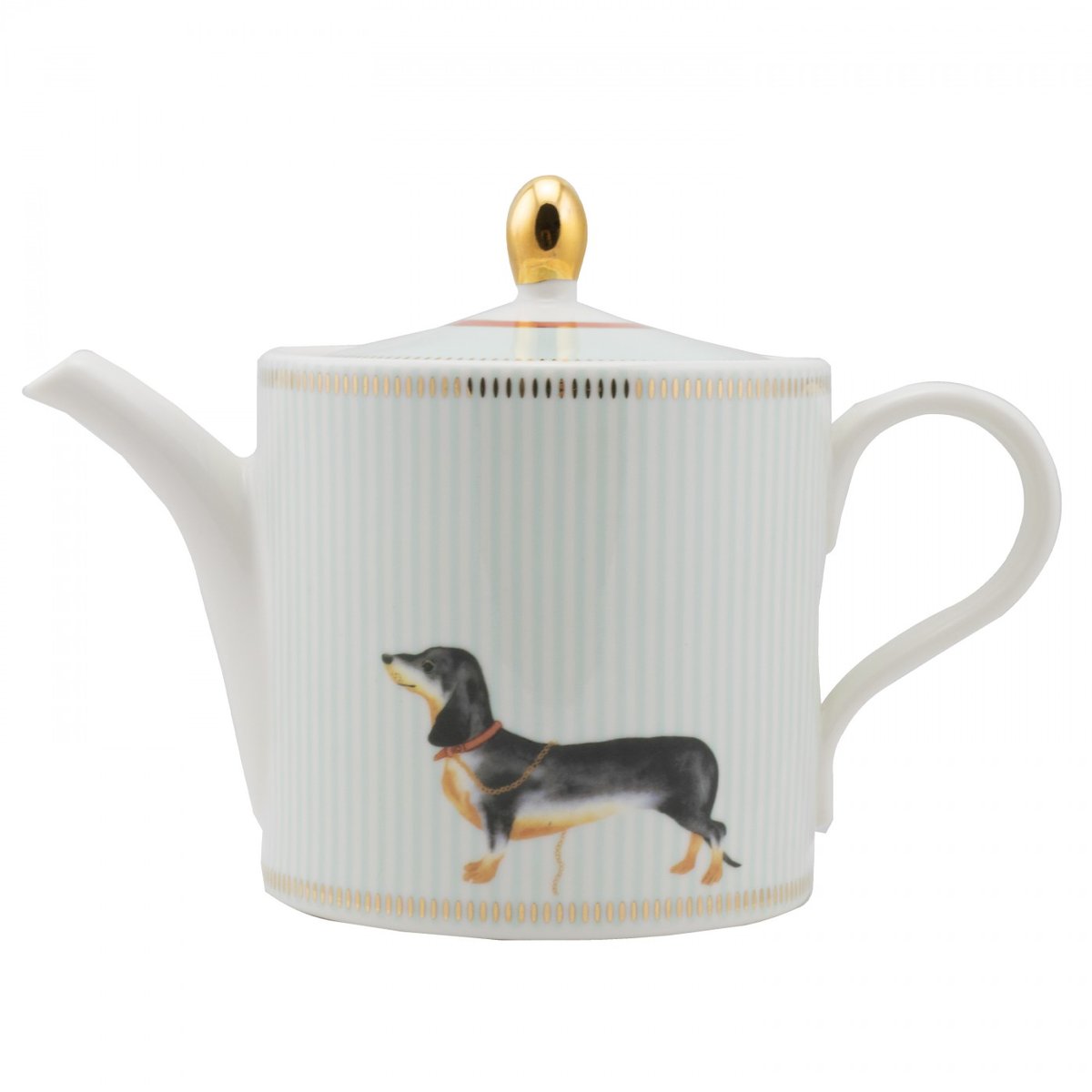 Théière Teckel 80 cl multicolore , détails bords dorés, YVONNE ELLEN