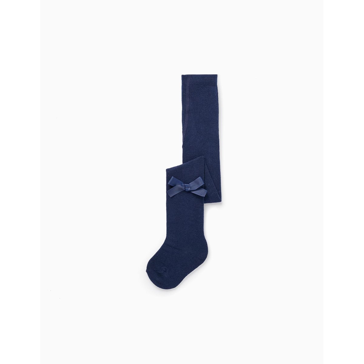 Collants en Tricot de Coton avec Nœud bleu foncé, ZIPPY