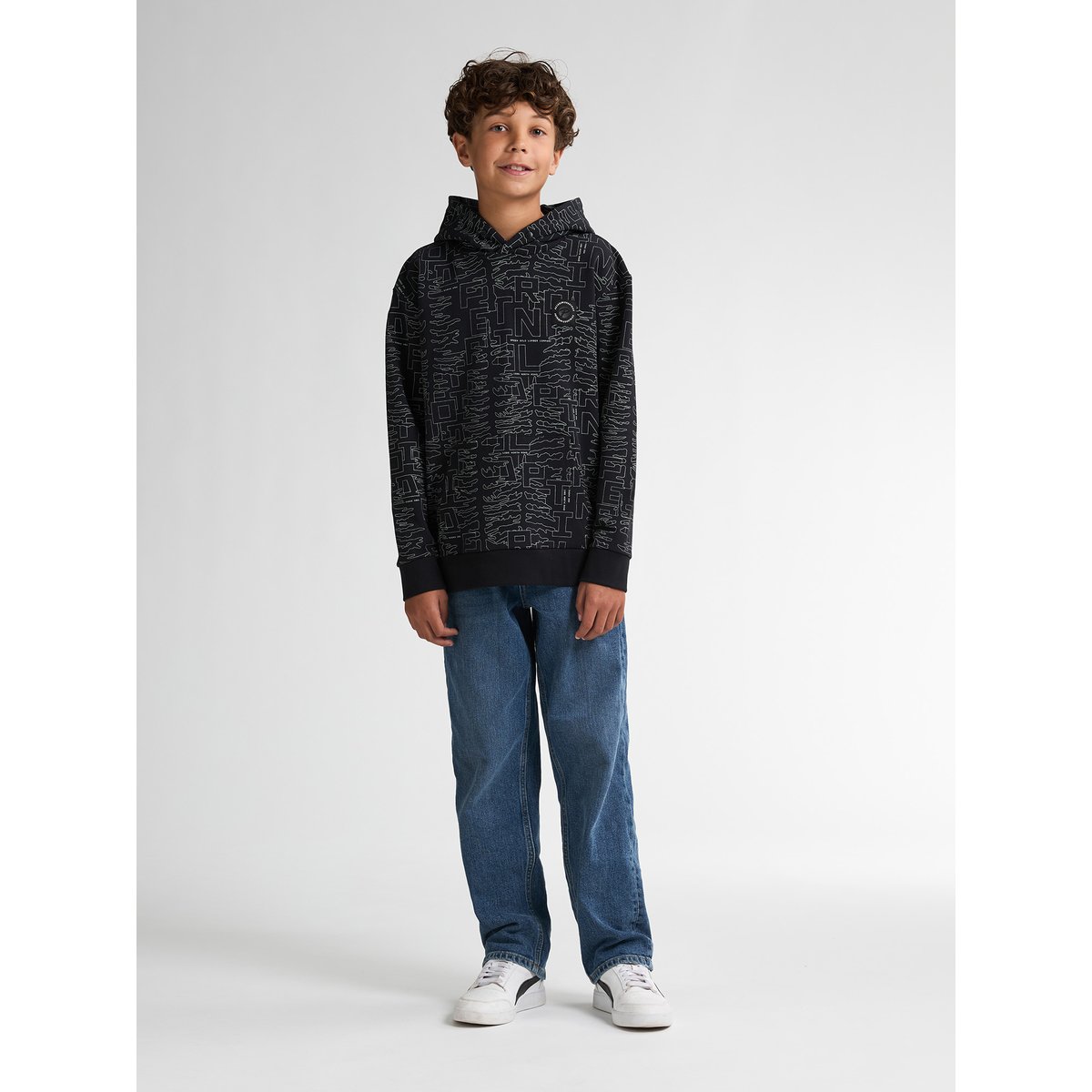 Hoodie à imprimé intégral blue ridge noir deep black, PETROL INDUSTRIES