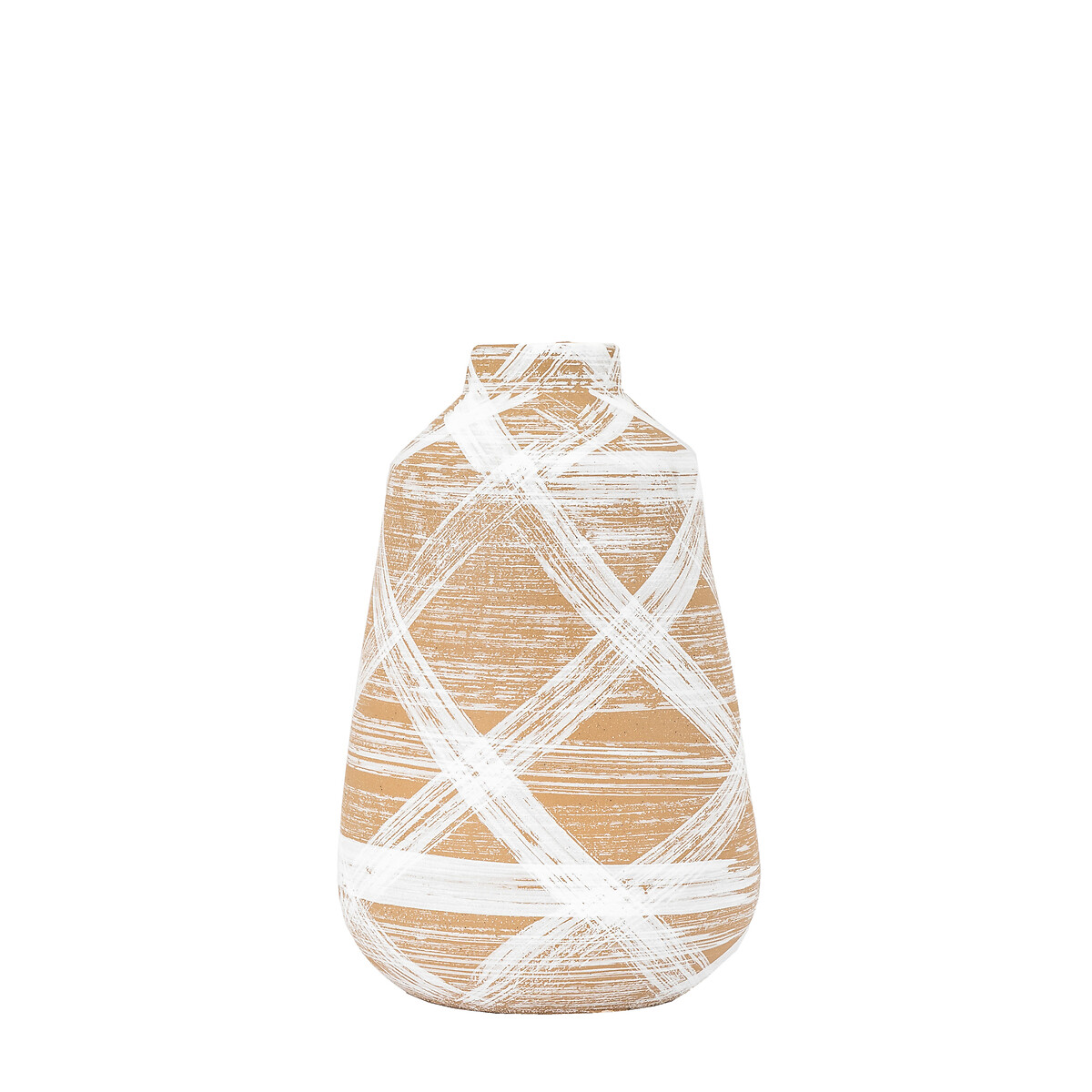 27cm Ovid Hand Painted Stoneware Vase brown , ÉDITÉ