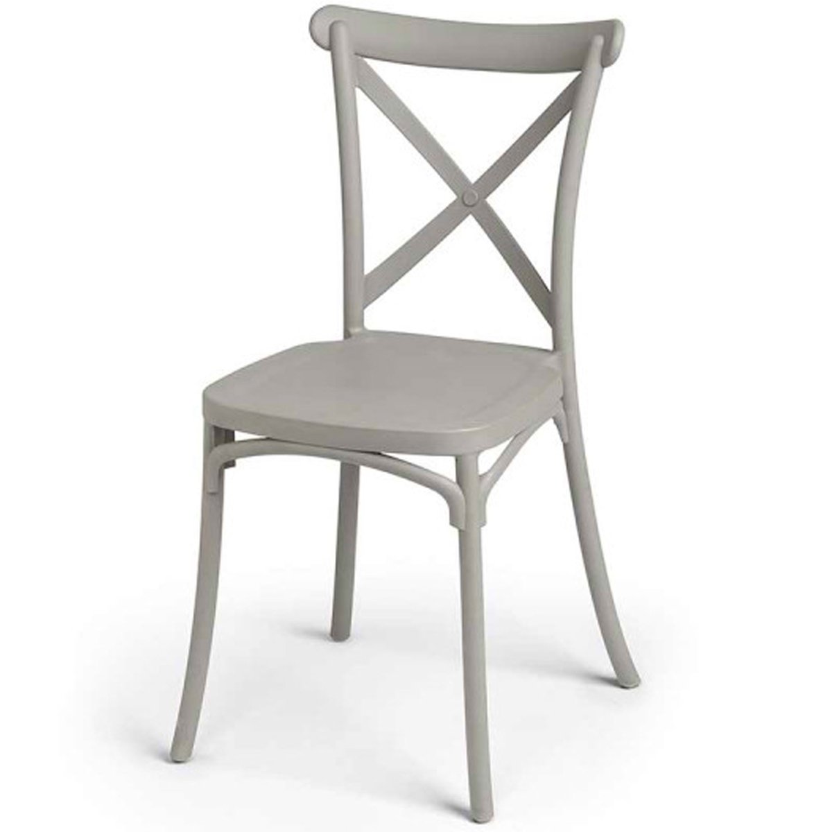 Chaise en plastique gris bistrot empilable 46x44x82.5cm gris, WADIGA