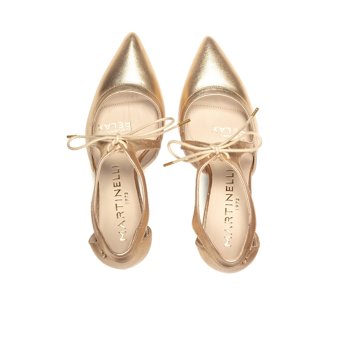 Chaussures à talon cuir Thelma gold, MARTINELLI