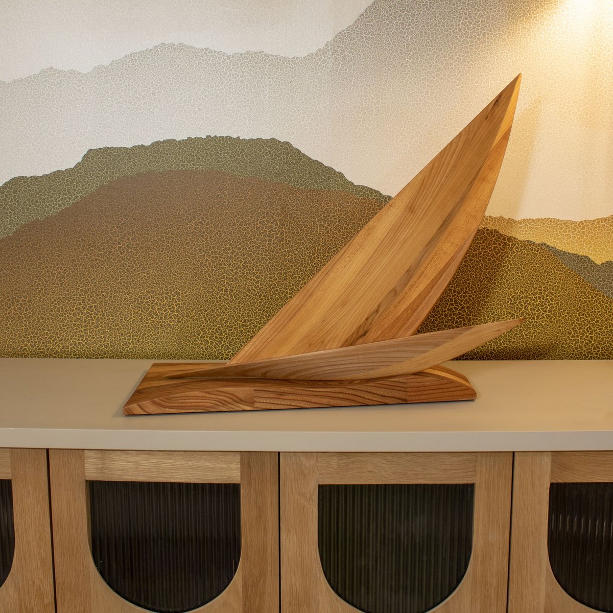Voilier décoratif en orme massif naturel, NOW'S HOME