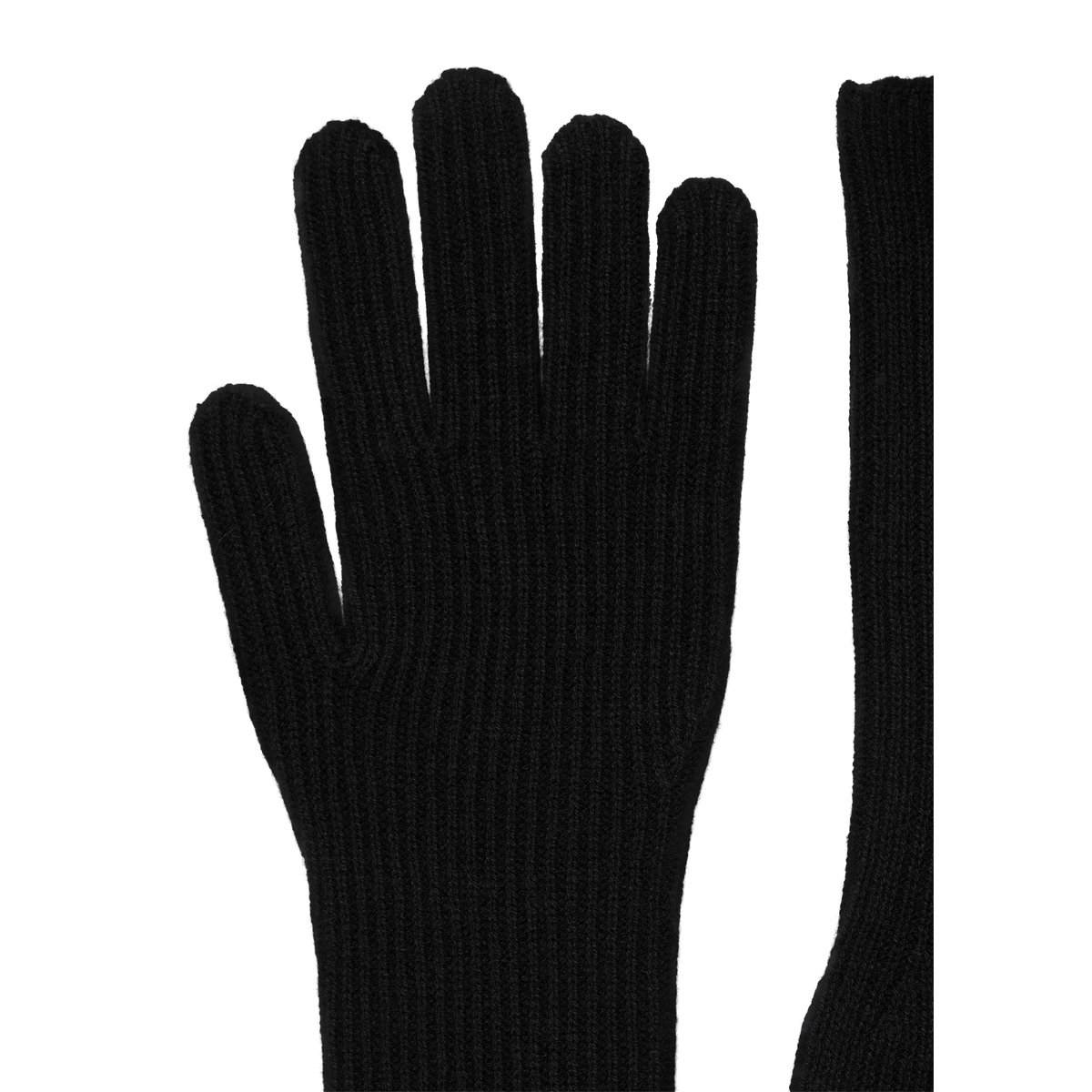 Gants longs en tricot en un mélange doux de laine vierge et de viscose noir, MARC O'POLO