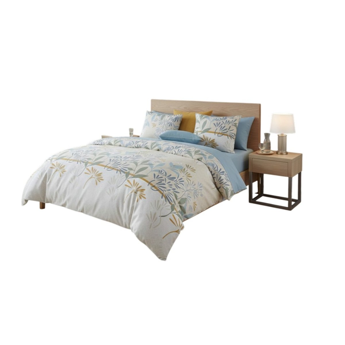 Parure de lit harmony vegetal beige, EDEN