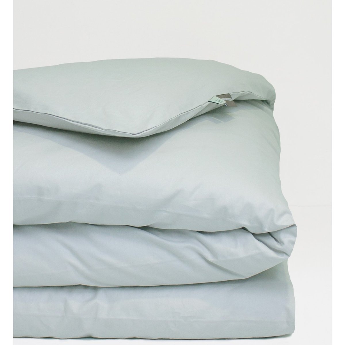 Housse de couette unie en Coton Bio pour lit 1 personne gris perle, KADOLIS