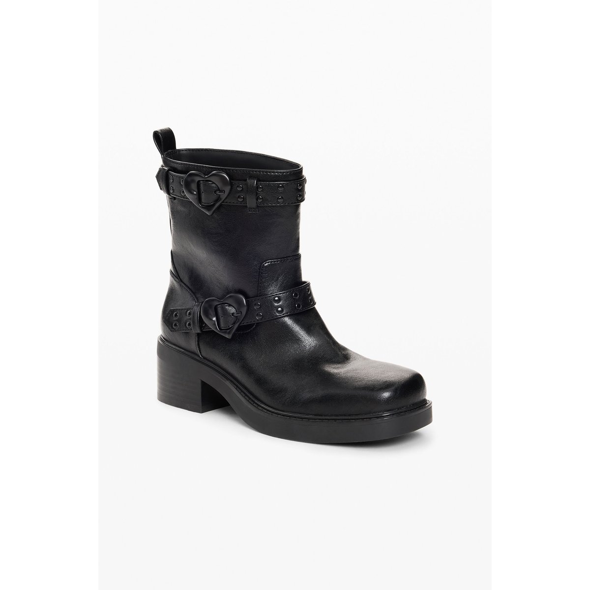 Bottes à boucles effet cuir noir, DESIGUAL