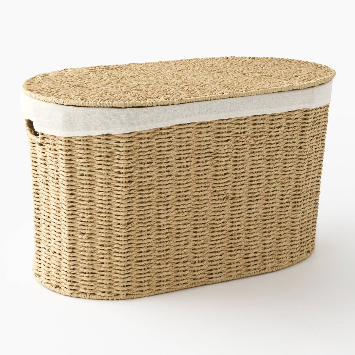 Panier oval,52x30x30cm, en papier naturel, MONOPRIX
