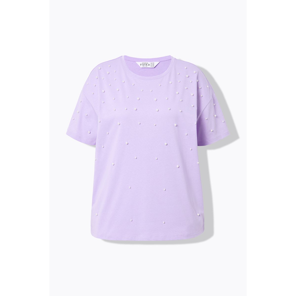 T-shirt oversize, perles fantaisie lilas, STUDIO UNTOLD