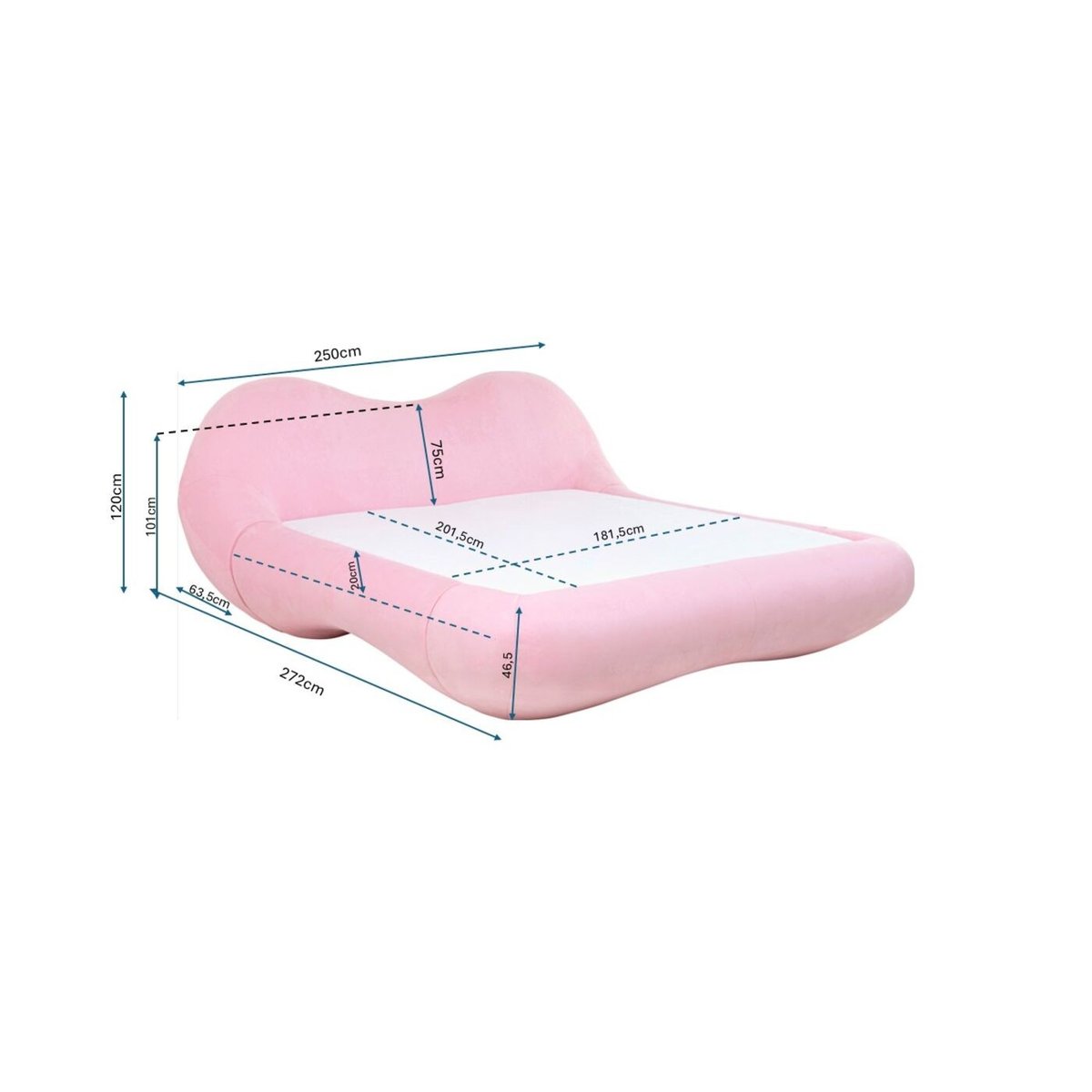 Cadre de lit en polyester, FLUID DREAMS rose, KARE DESIGN