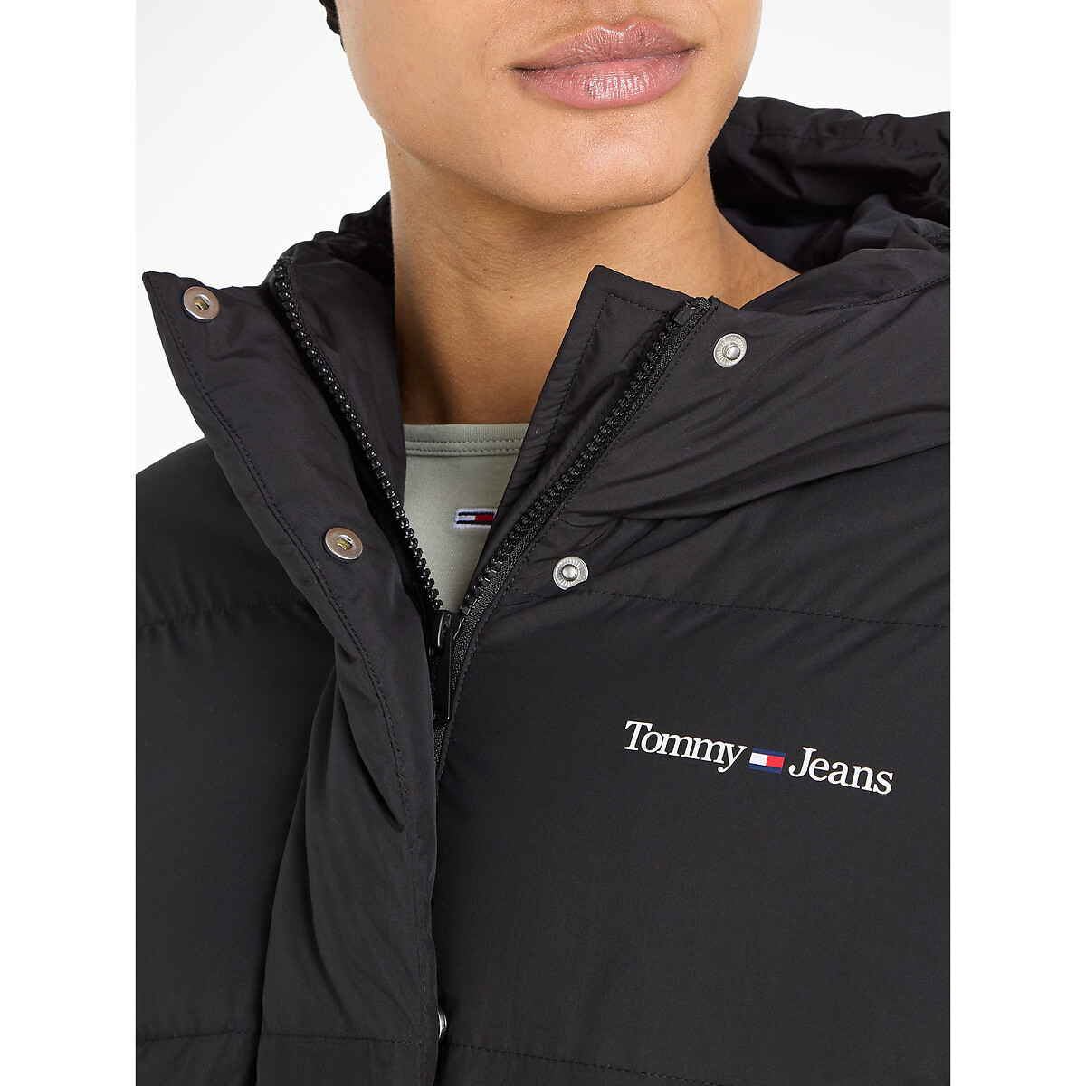 Doudoune à capuche courte ceinturée noir, TOMMY JEANS