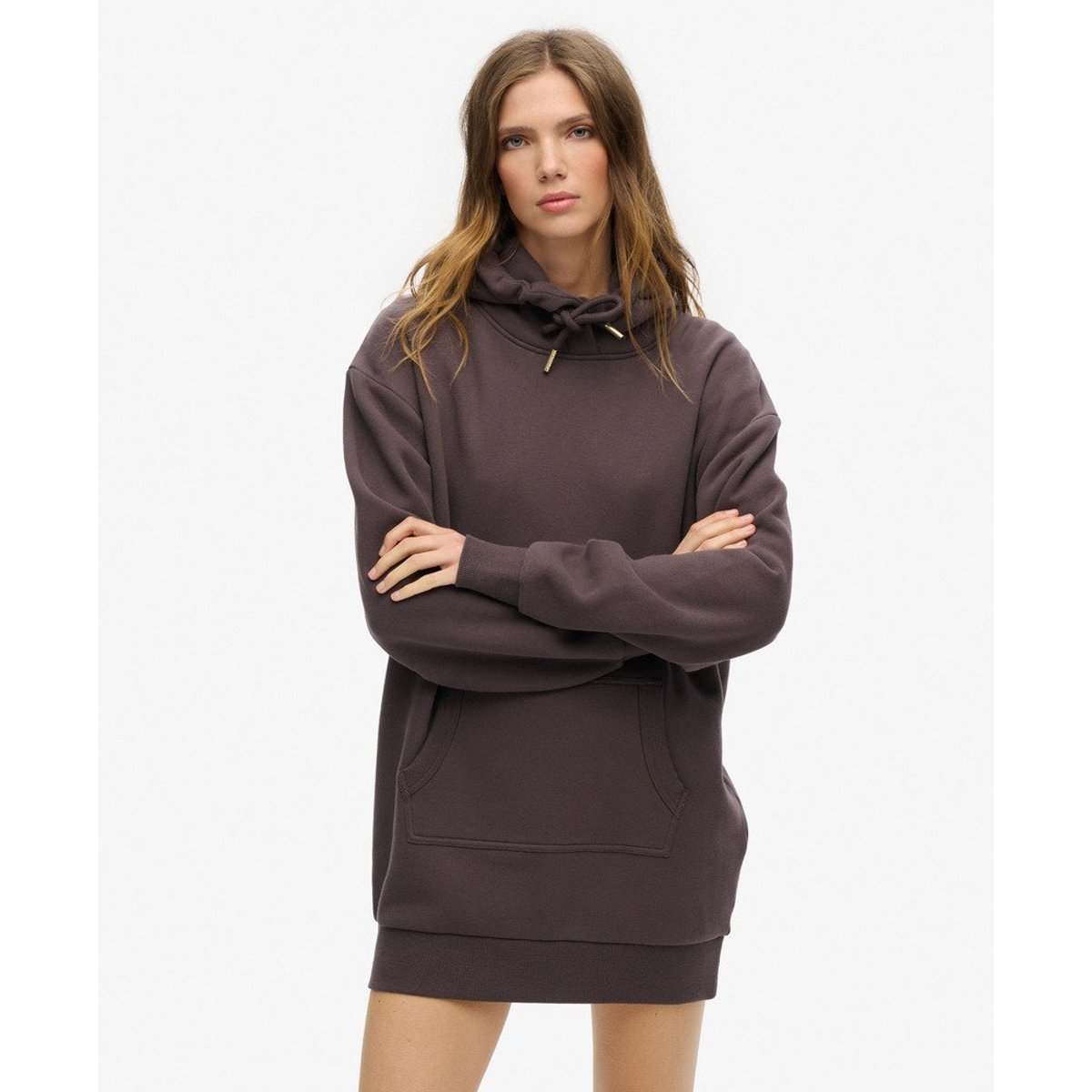 Robe à capuche avec strass effet tatouage noir carbone, SUPERDRY
