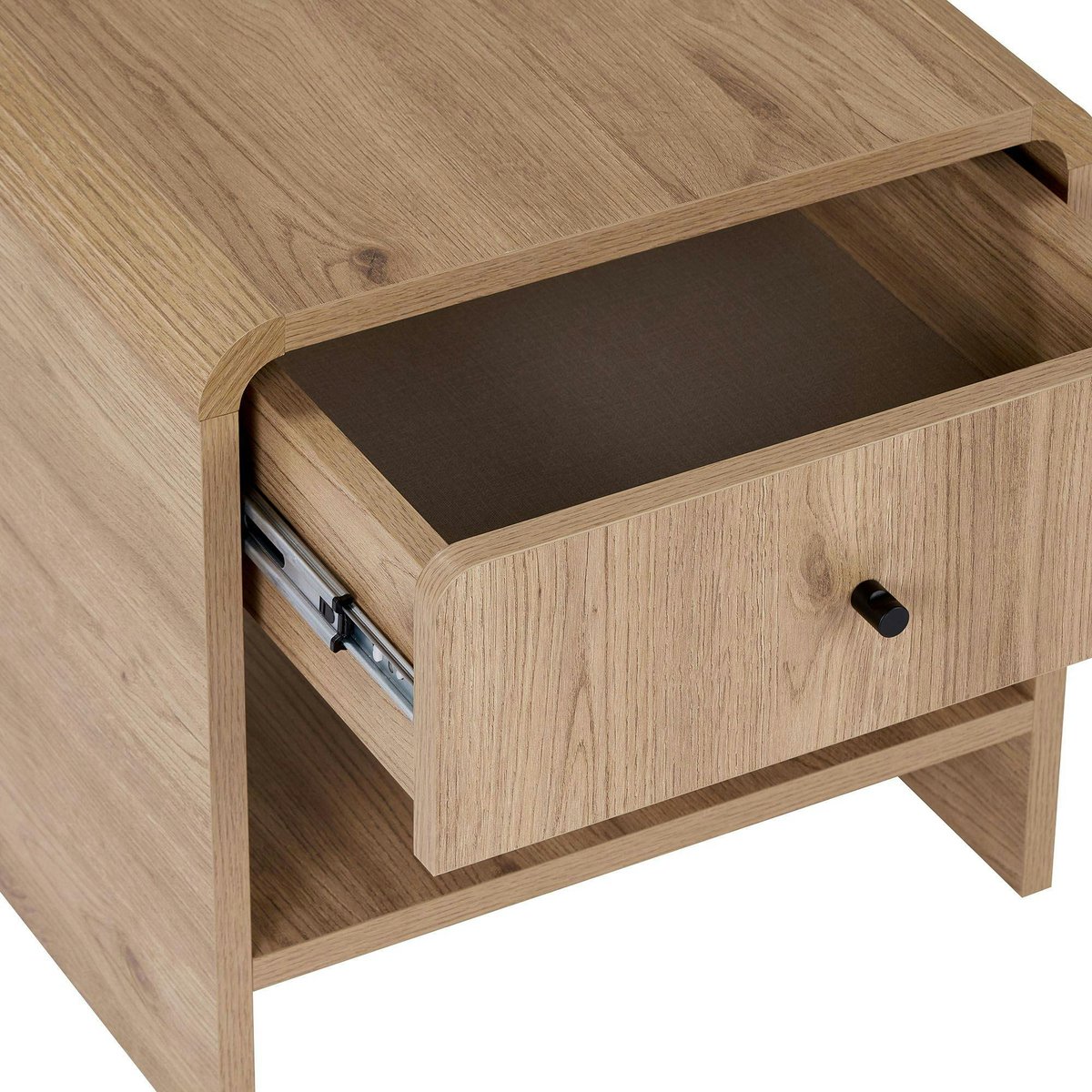Table de chevet vintage en bois, 1 tiroir MARFA chêne, PIER IMPORT