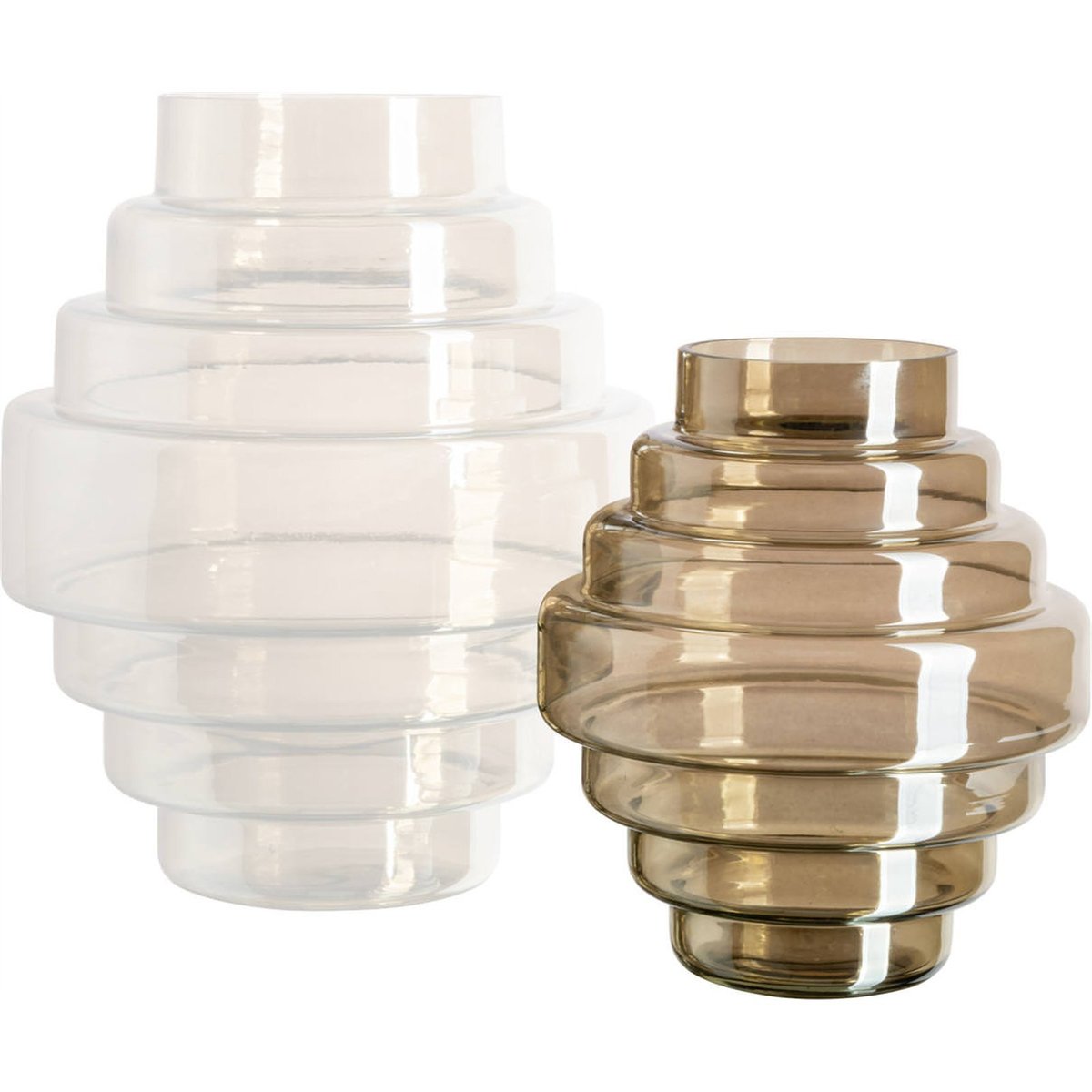 Vase en verre sculptural fumé, RECOLLECTION