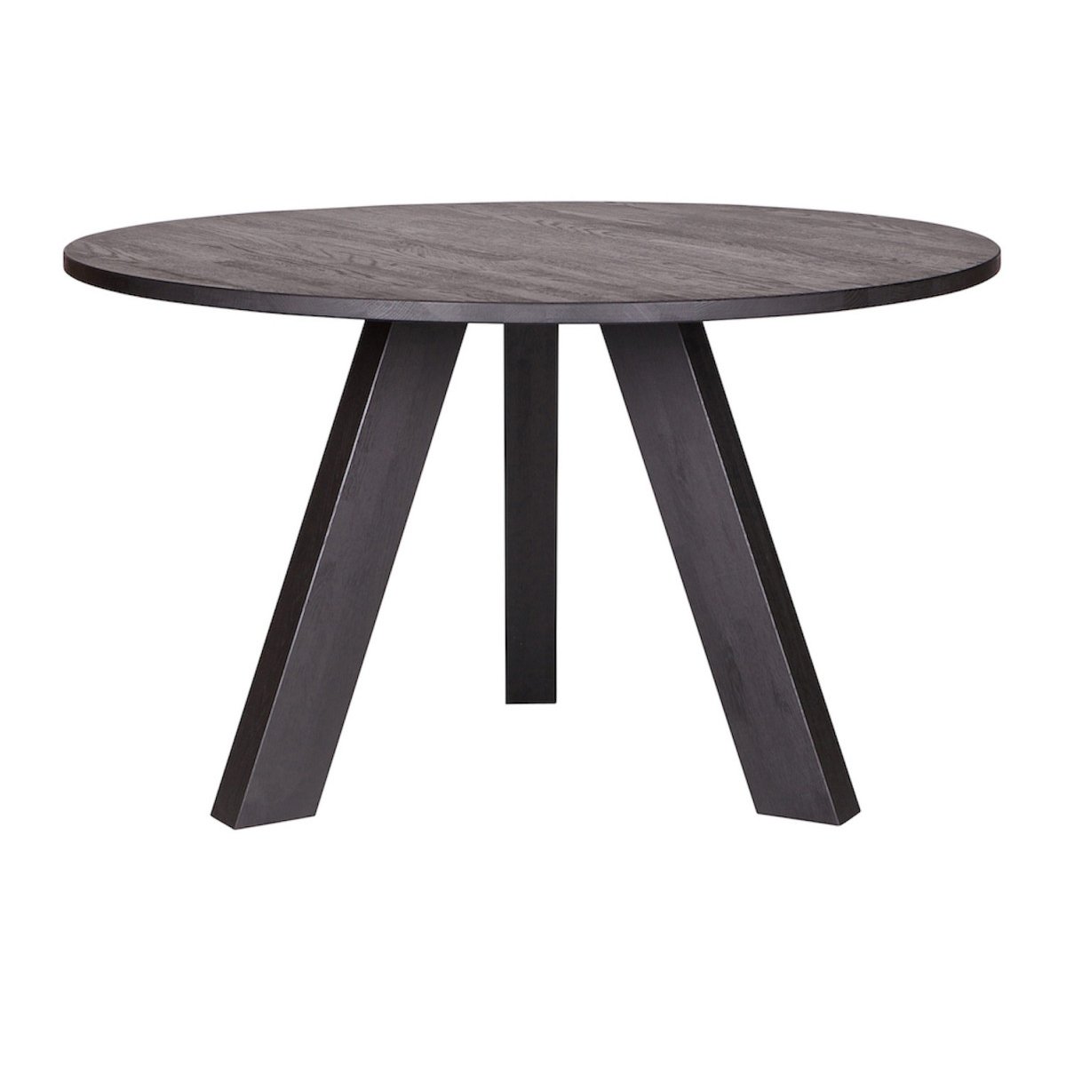 Table repas ronde en bois de chêne - RHONDA noir, WOOOD
