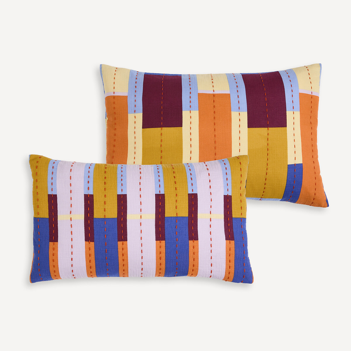 Funda de cojín rectangular, 50 x 30 cm, gasa de algodón, BLIKKA multicolor, LA REDOUTE INTERIEURS