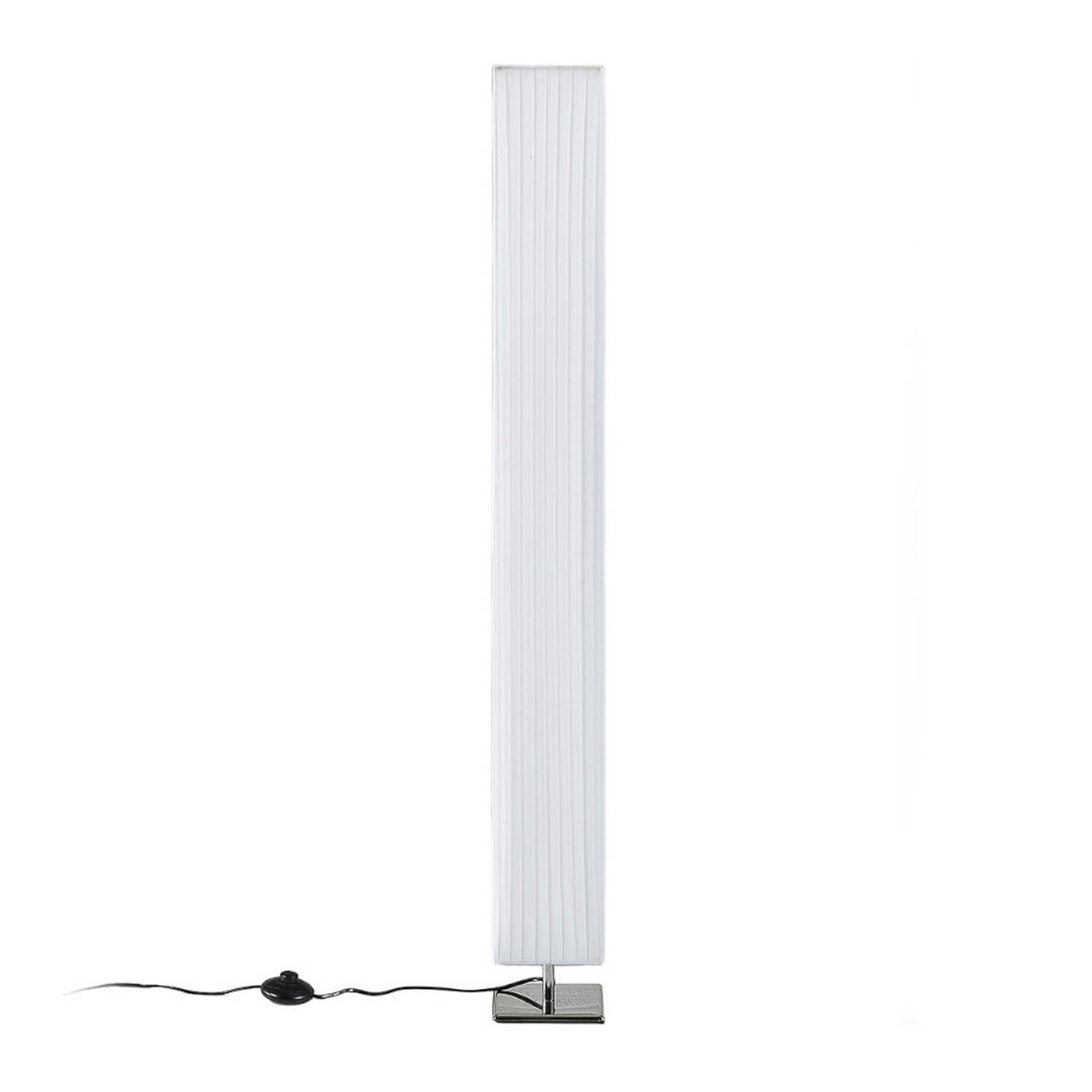 Lampadaire en textile moderne, Janno blanc, chrome, LINDBY