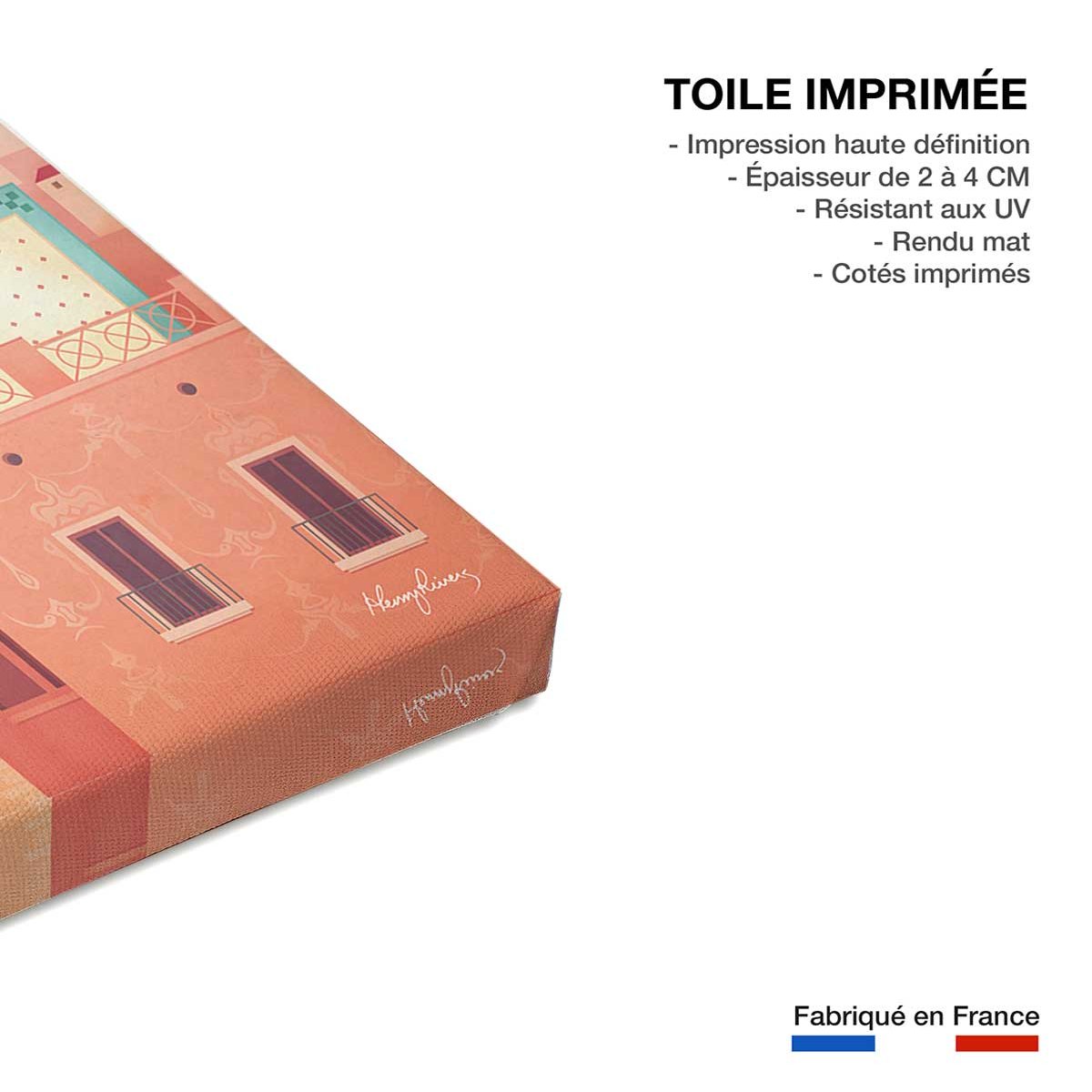 Tableau architecture barcelona vintage toile imprimée, HEXOA