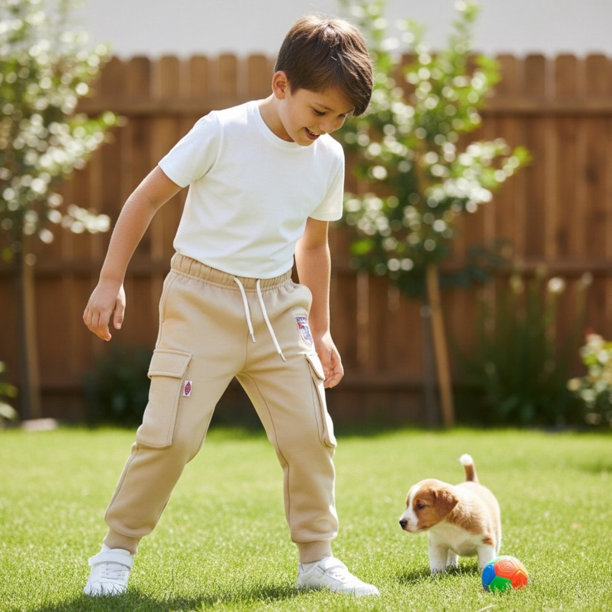 Pantalon de jogging cargo à cordon, coupe décontractée et poches latérales UTILITY beige, LEE COOPER