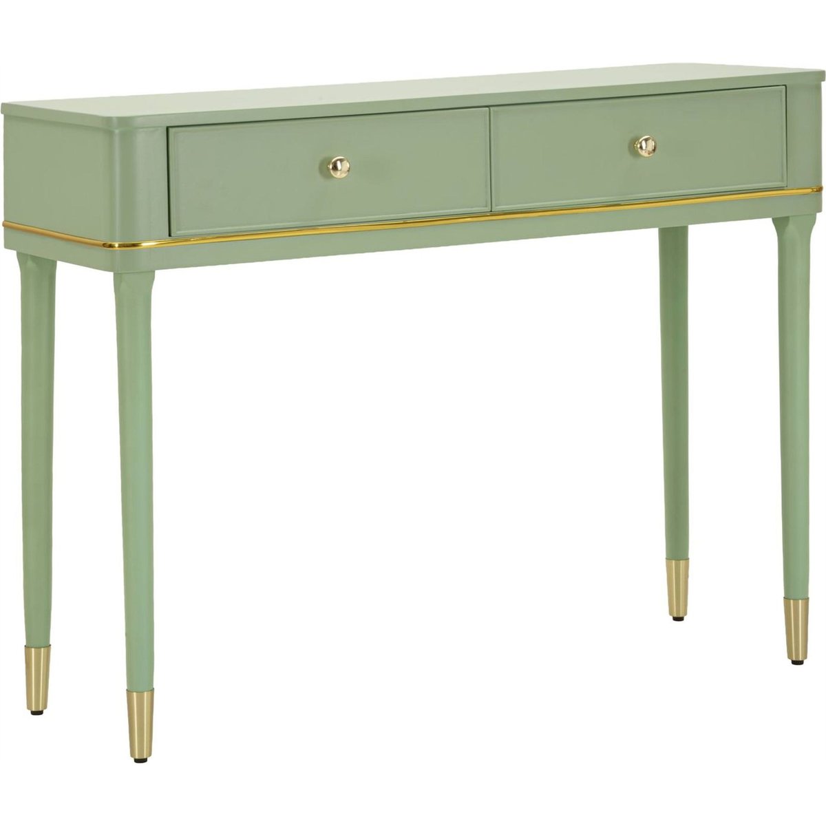 Console pin 2 tiroirs Made in italy SHABBY blanc et doré, RECOLLECTION