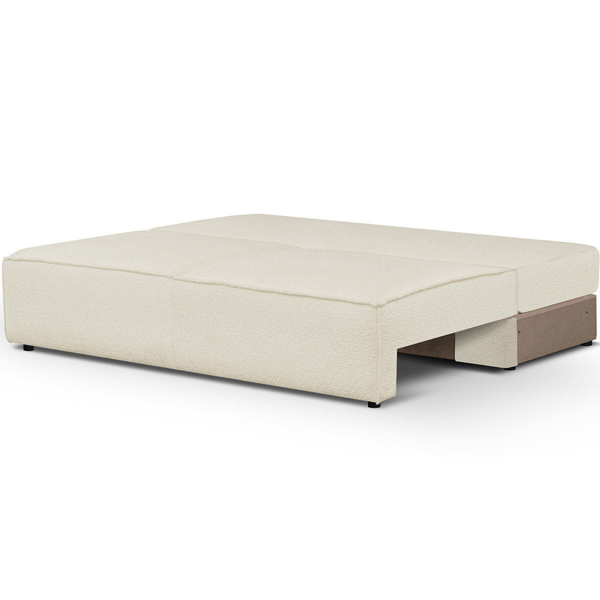 Module canapé convertible 2 places en tissu bouclé - HARPER MOD ecru, HOMIFAB