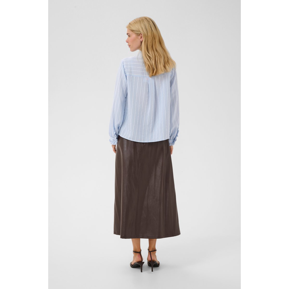Chemise à manches longues bleu/blanc rayures, CULTURE